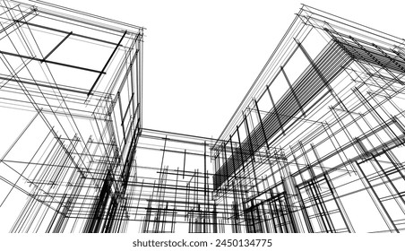 casa edificio boceto arquitectura Ilustración vectorial