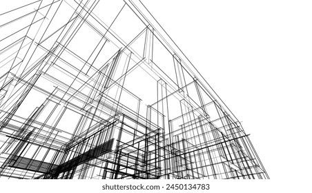 house building sketch architecture vector illustration