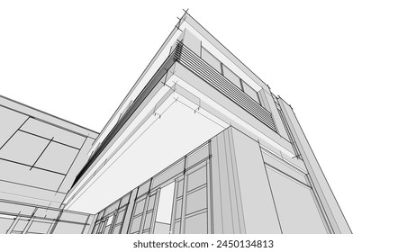 house building sketch architecture vector illustration
