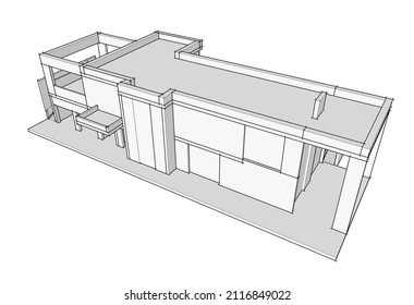 House building sketch vector drawing