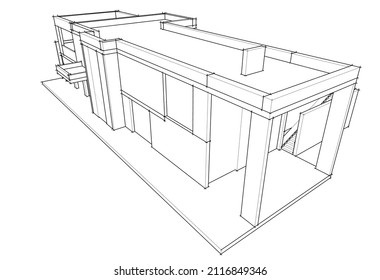 House building sketch vector drawing