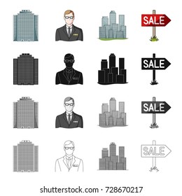 House, building, skyscraper and other web icon in cartoon style.Office, lease, business, icons in set collection.