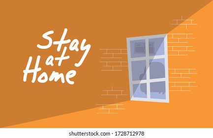 house building stay at home campaign vector illustration design