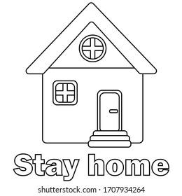 House building. Stay home. Vector stock illustration