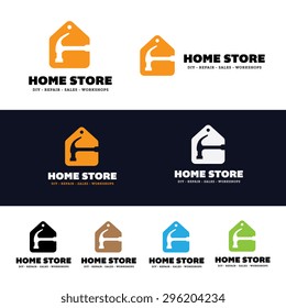 House  Building Store DIY Shop Logo Template