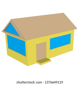 House, building, structure isolated on white background. Mansion 3D. Graphic drawing for design. Vector illustration, eps10.