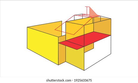 house building with two points perspective
