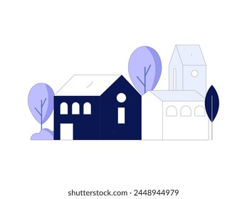 House building vector concept operation hand drawn illustration
