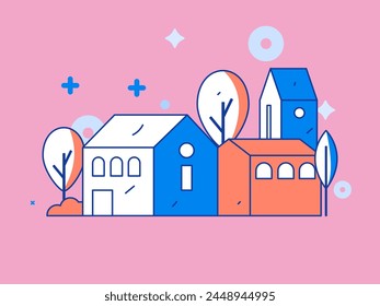 House building vector concept operation hand drawn illustration
