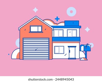 House building vector concept operation hand drawn illustration
