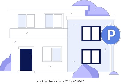 House building vector concept operation hand drawn illustration
