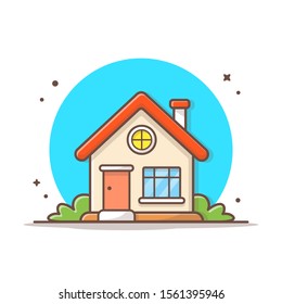 House Building Vector Icon Illustration. Building And Landmark Icon Concept White Isolated. Flat Cartoon Style Suitable for Web Landing Page, Banner, Sticker, Background