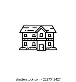 house building vector icon. real estate icon outline style. perfect use for logo, presentation, website, and more. simple modern icon design line style