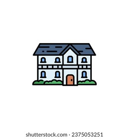 icono del vector de construcción de casa. estilo de línea rellenado con icono inmobiliario. uso perfecto para logotipo, presentación, sitio web y más. estilo de línea de color de diseño de iconos moderno