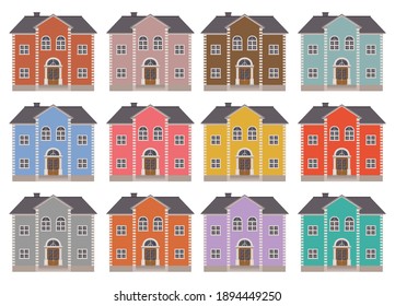 Hausbau, Vektorgrafik einzeln auf weißem Hintergrund