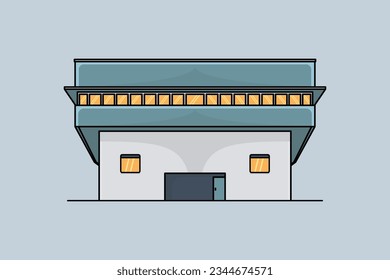 House Building vector illustration. Building and landmark object icon concept. Beautiful minimalist home front view with roof vector design. Modern white flat commercial home design.