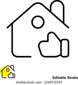House Building Vector Line Icon