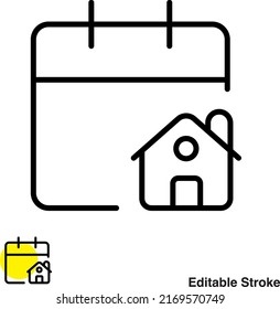 House Building Vector Line Icon