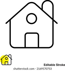 House Building Vector Line Icon
