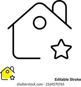 House Building Vector Line Icon