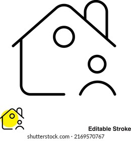 Icono de la línea del vector de construcción de la casa
