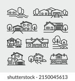 House Building Vector Line Icons