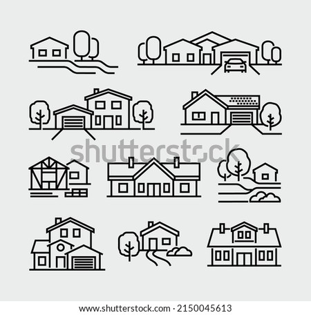 House Building Vector Line Icons