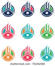House and Buildings vector logo design