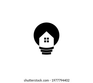 House bulb logo design vector illustration