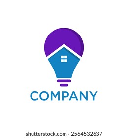 House and bulb logo design. House and bulb vector logo design.