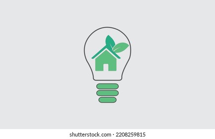 House in bulb logo vector icon design template