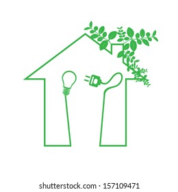   house and bulb symbol electrification