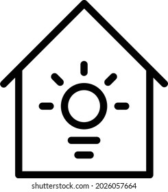 house bulb vector thin line icon