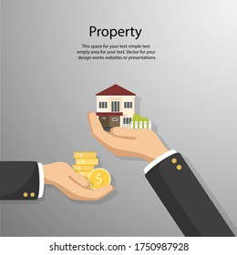 House business dealing simple flat style with empty space for your text. Business and finance concept vector  for your design work, presentation, website or others.