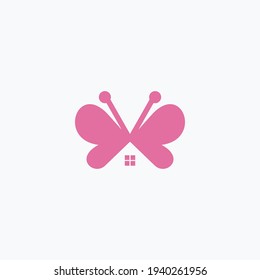 House butterfly design logo design vector design template