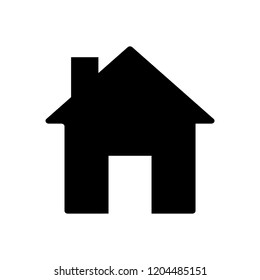 House button icon vector illustration on black background. Eps10