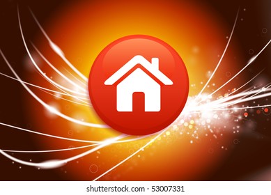 Botón House en Resumen Fondo de luz moderno Ilustración original