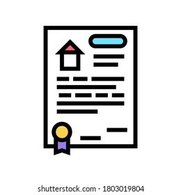 house buy agreement color icon vector. house buy agreement sign. isolated symbol illustration