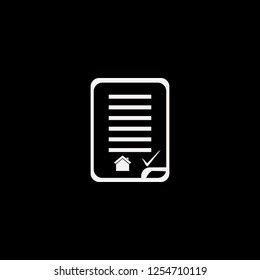 house buying contract vector icon. flat house buying contract design. house buying contract illustration for graphic 