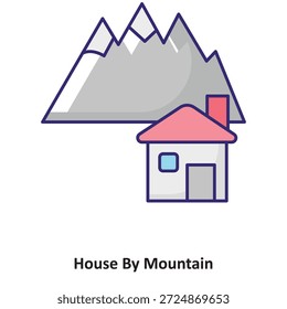 Icono de Vector de House By Mountain que puede modificarse o editarse fácilmente

