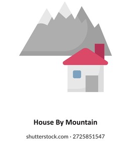 Icono de Vector de House By Mountain que puede modificarse o editarse fácilmente

