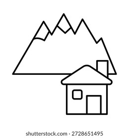 Icono de Vector de House By Mountain que puede modificarse o editarse fácilmente

