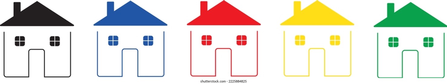 casa Vector de cabina icono multicolor aislado en fondo transparente, casa Diseño del logotipo de transparencia de la cabina
