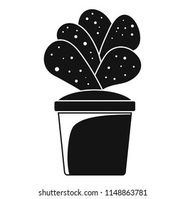 House cacti pot icon. Simple illustration of house cacti pot vector icon for web design isolated on white background