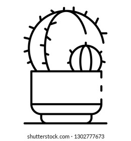 House cactus icon. Outline house cactus vector icon for web design isolated on white background