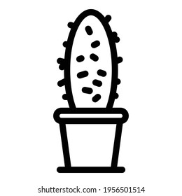 House cactus pot icon. Outline House cactus pot vector icon for web design isolated on white background