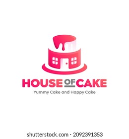 house cake gradient logo design