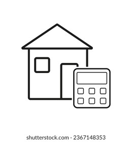 Icono de cálculo de la casa. Ilustración vectorial. EPS 10.