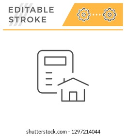 House calculation line icon