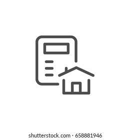 House calculation line icon